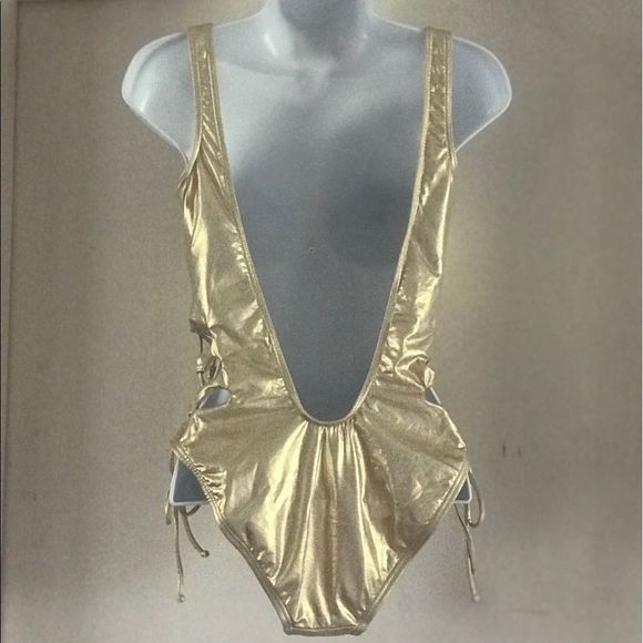 Bikini Lab Metallic light Golden Swimsuit - Picture 6 of 11